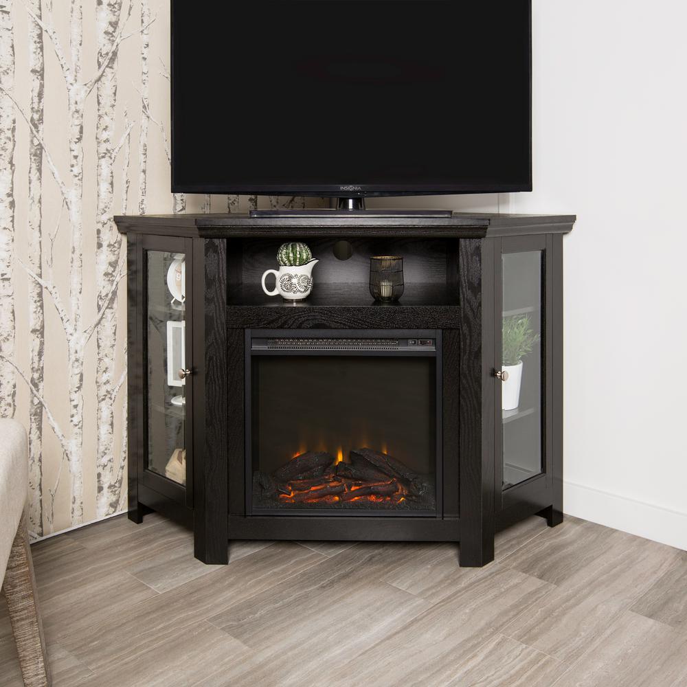 Walker Edison Furniture Company Black Fire Place