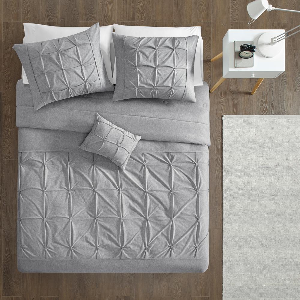 Intelligent Design Dana 4 Piece Grey Full Queen Comforter Set Id10