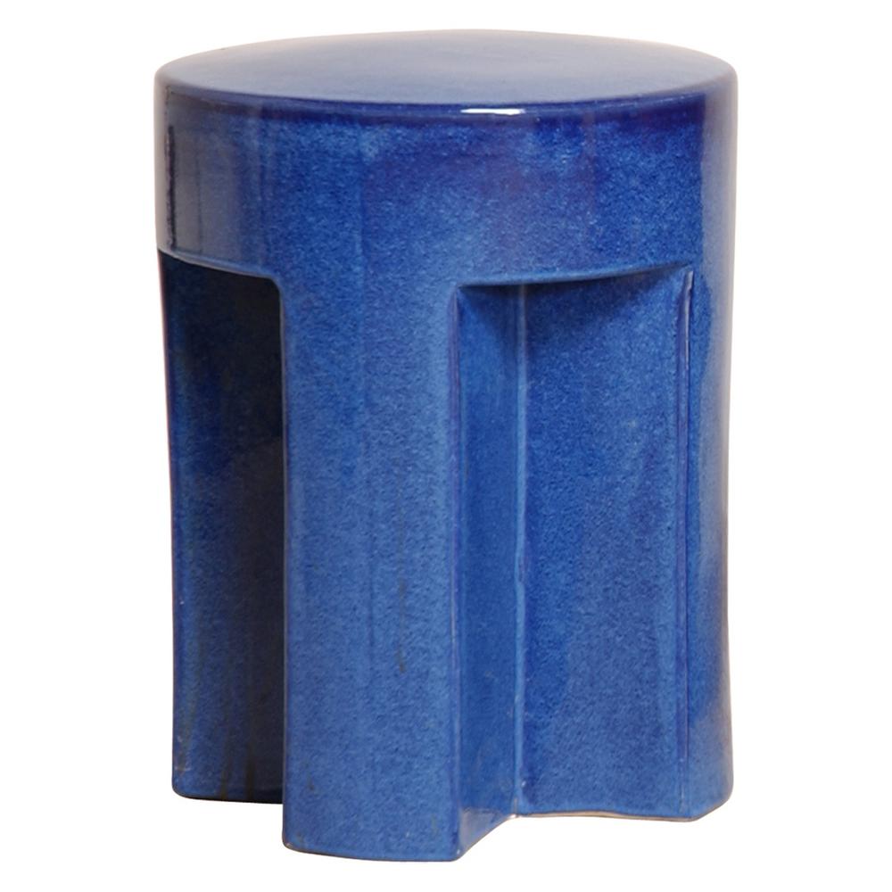 Emissary Tx Blue Ceramic Garden Stool 1259bl The Home Depot