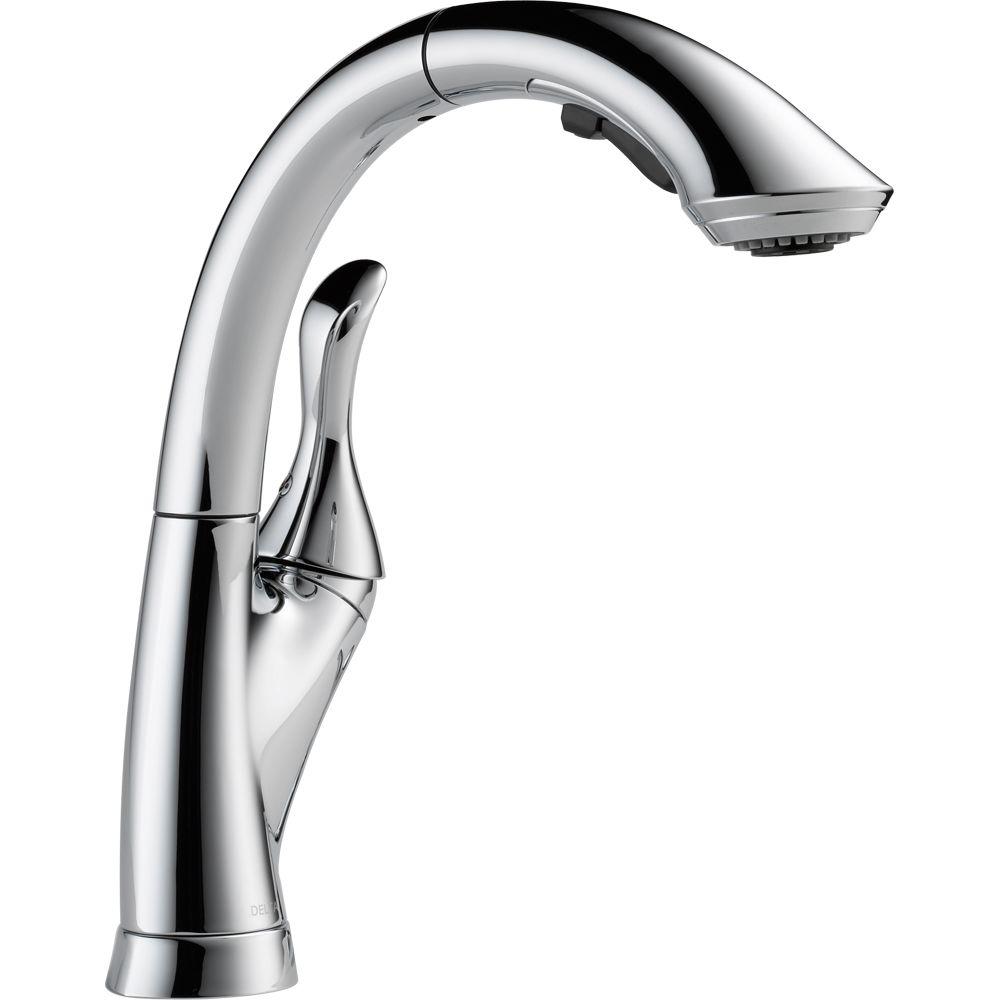 Delta Linden Single-Handle Pull-Out Sprayer Kitchen Faucet ...