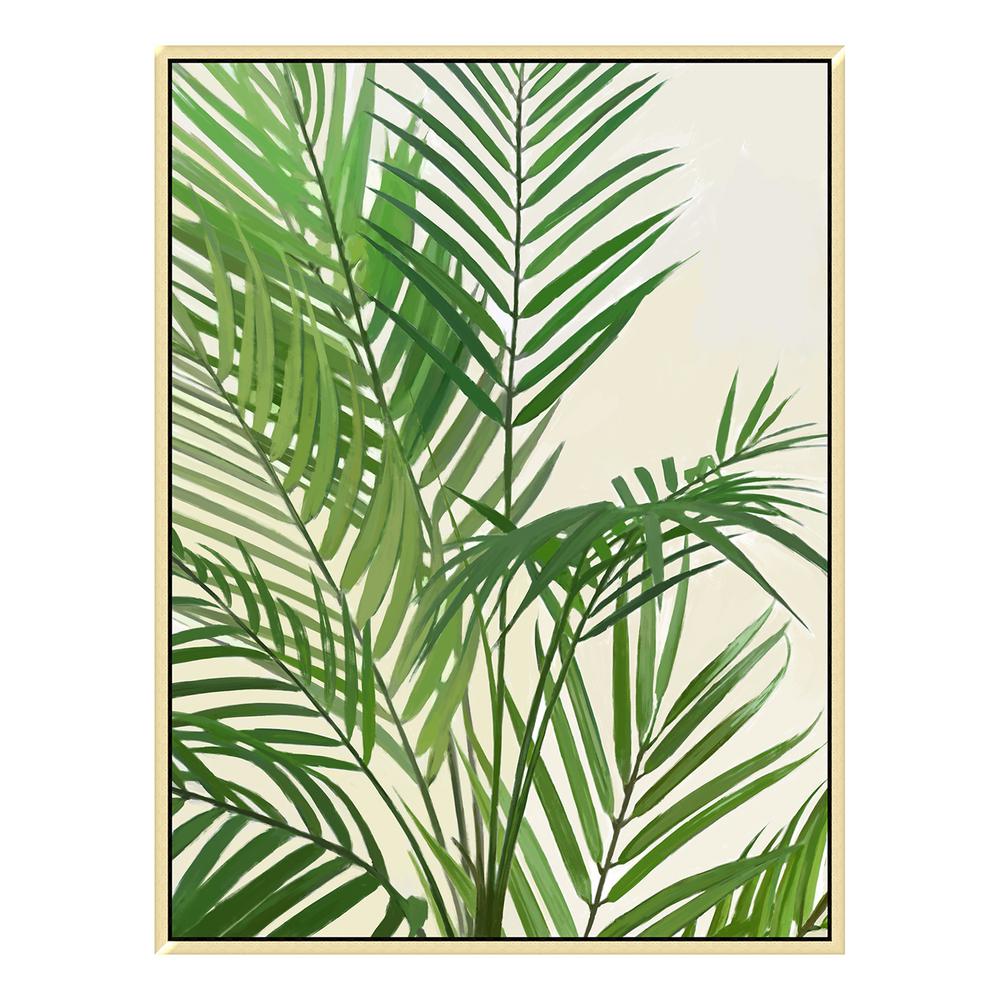Oakland Living Tropical Plant In Brown Wooden Floating Frame Hand Painted Acrylic Wall Art 30 In X 39 In Hdcd 8439 The Home Depot