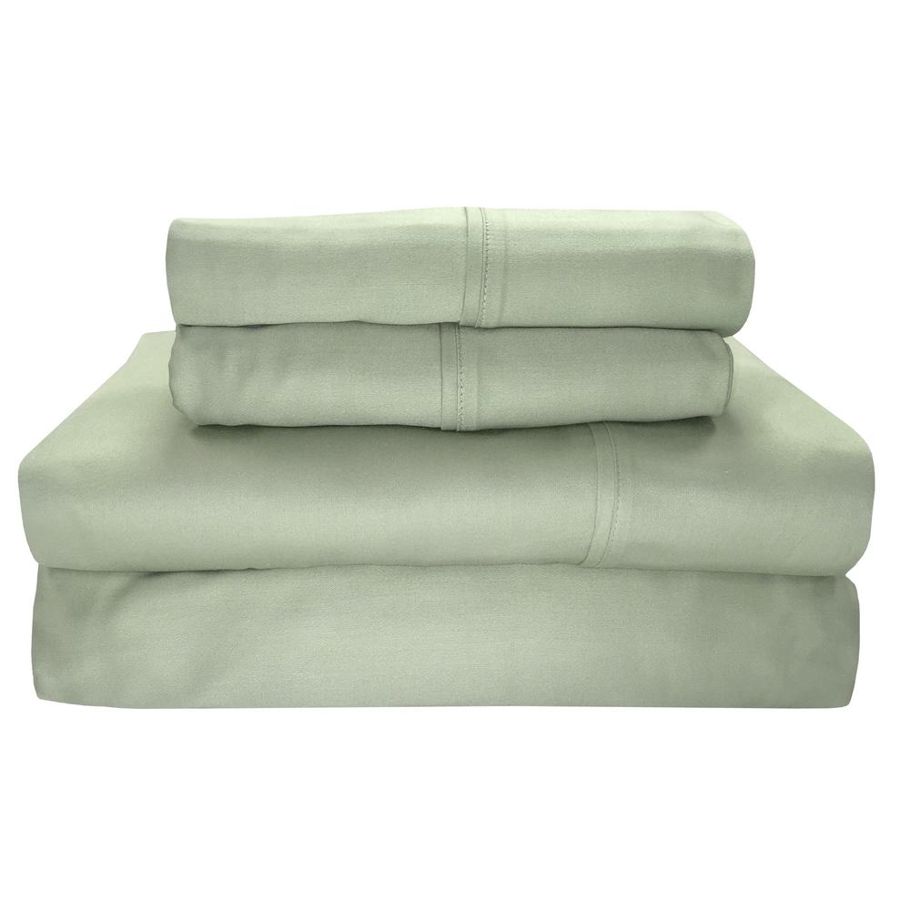 Sttelli Siesta 4Piece Sage Cotton Queen Sheet Set SBSQSSSA The