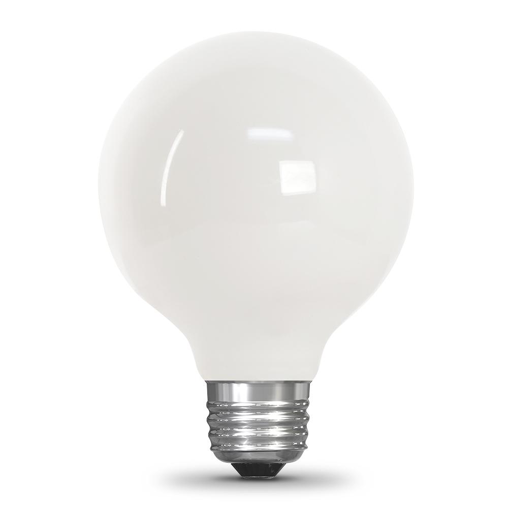 Feit Electric 40 Watt Equivalent G25 Dimmable Filament Energy Star White Glass Led Light Bulb 6281