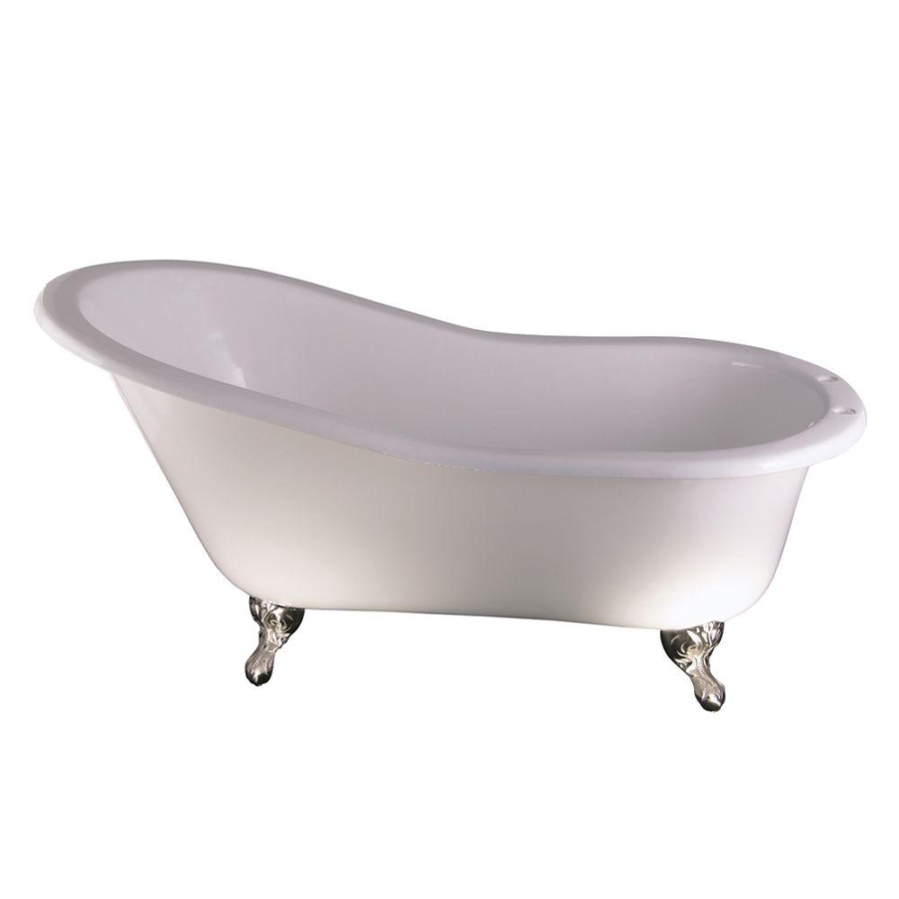 Pegasus 5 ft. Cast Iron Ball and Claw Feet Slipper Tub in WhiteCTSH60
