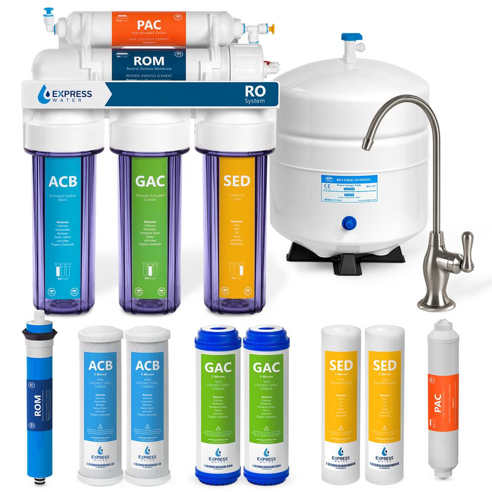 Express Water Clear Reverse Osmosis Water Filtration System 5 Stage RO ...