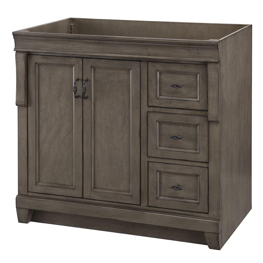 Home Decorators Collection Naples 36 in. W Bath Vanity Cabinet Only in Distressed Grey with Right Hand Drawers was $699.0 now $419.4 (40.0% off)