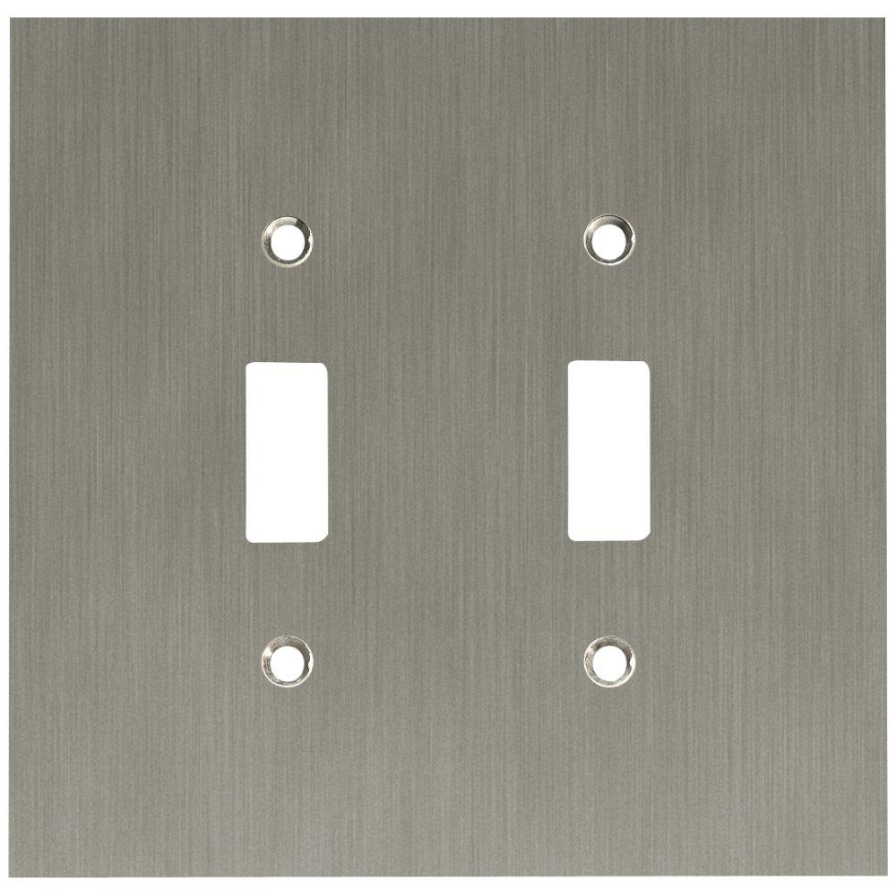 Liberty Concave Decorative Double Switch Plate, Satin Nickel64928