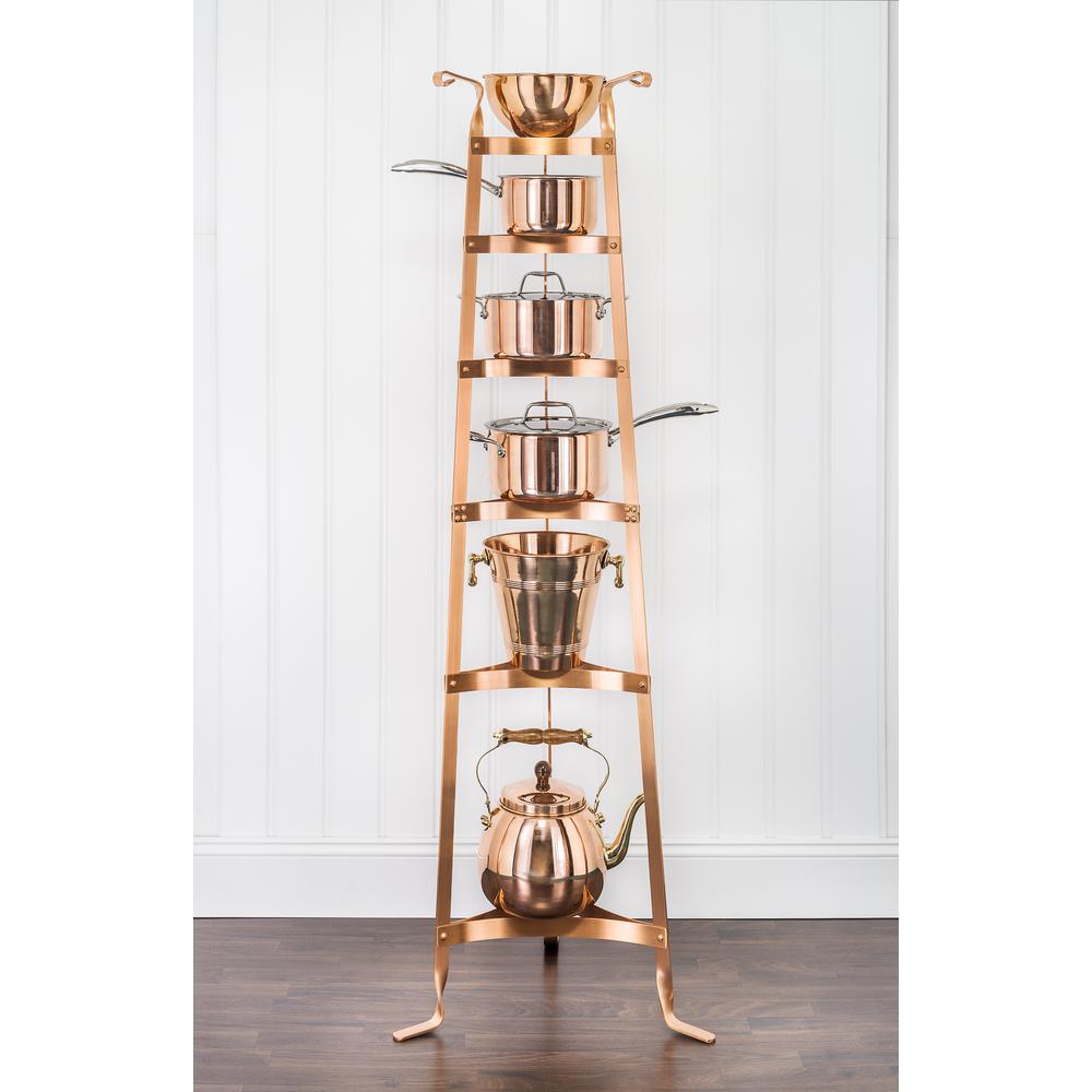 Old Dutch 60.5 in. Six Shelf Satin Copper Cookware Stand106CP The Home Depot