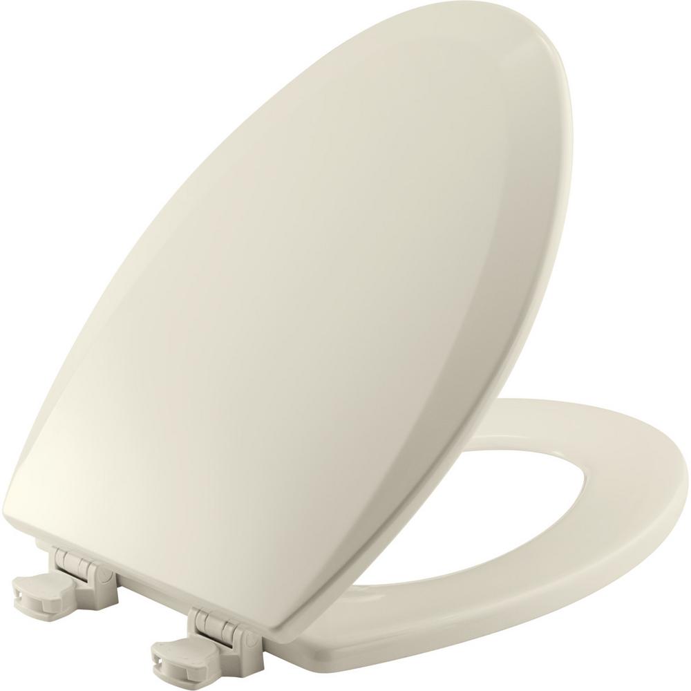 Lift-Off Elongated Closed Front Toilet Seat in Biscuit