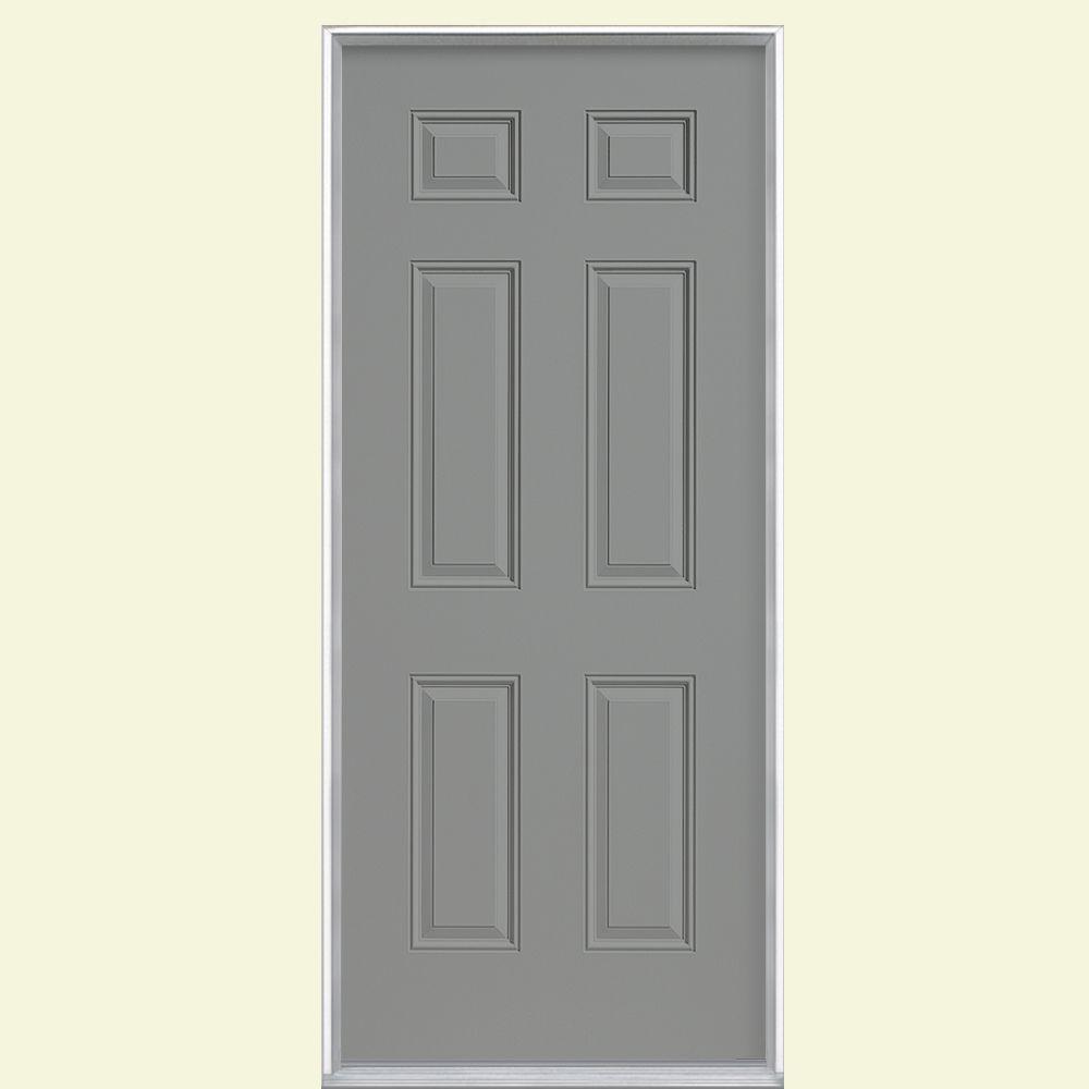 Masonite 32 In X 80 In 6 Panel Right Hand Inswing Painted Steel