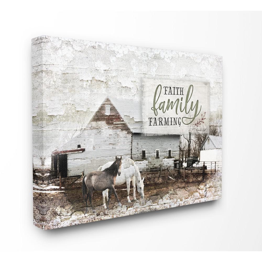 The Stupell Home Decor Collection 24 In X 30 In Faith Family Farming Distressed Horses And Barn Photograph Canvas Wall Art By Jennifer Pugh Rwp 177 Cn 24x30 The Home Depot