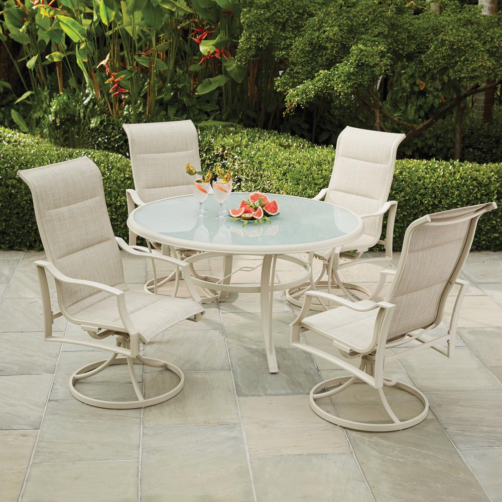 Hampton Bay Statesville Shell 5Piece Aluminum Outdoor Dining Set