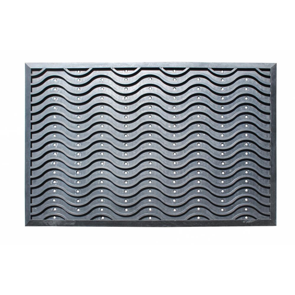 Recycled Rubber Indoor Outdoor Commercial Floor Mats A1hc First Impression Wavy 100 36 In X 60 Rubber Clean Step