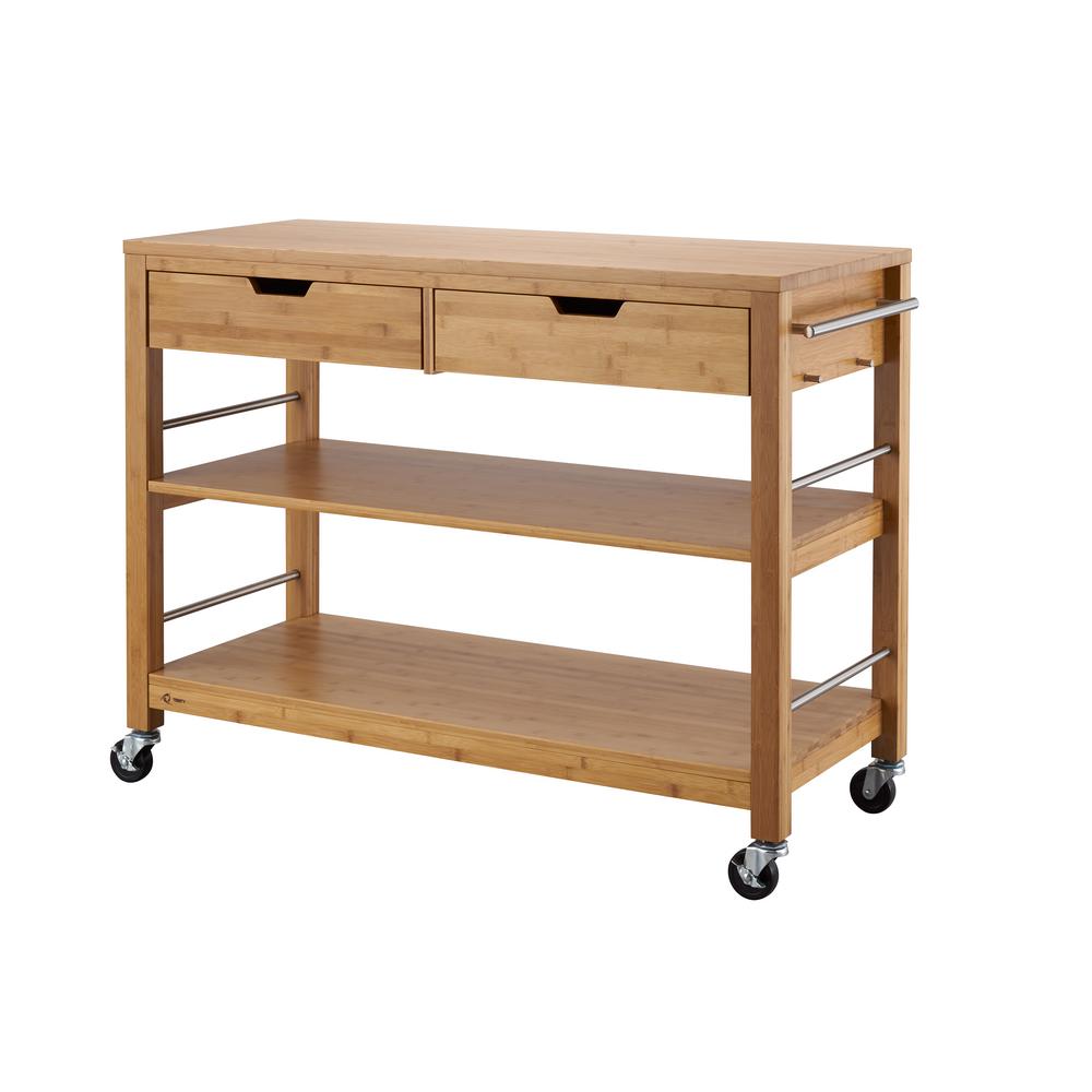 Trinity 48 In Bamboo Kitchen Island With Drawers Tbflna 1407 The Bamboo Kitchen Island With Drawers