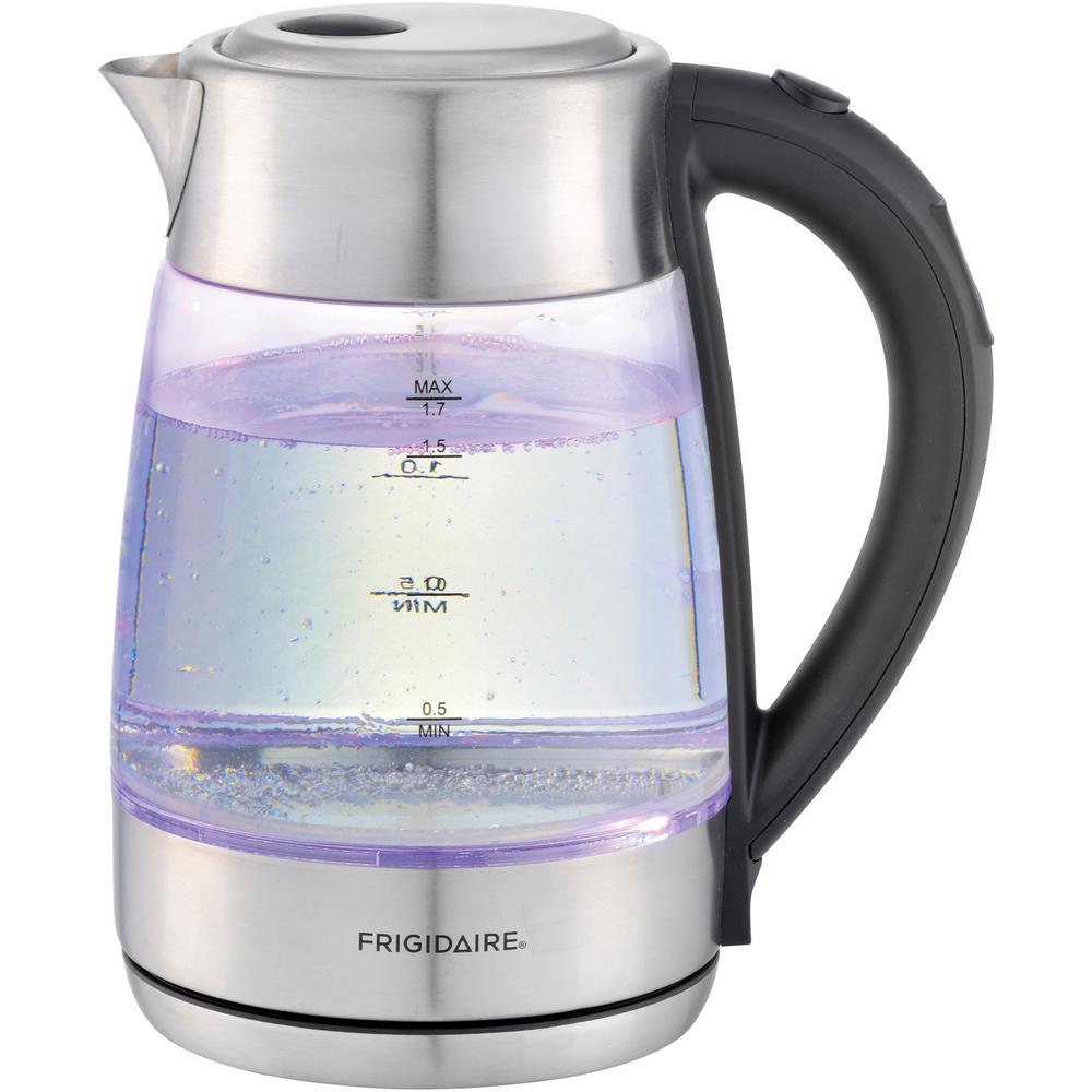 clear glass kettle with led lights