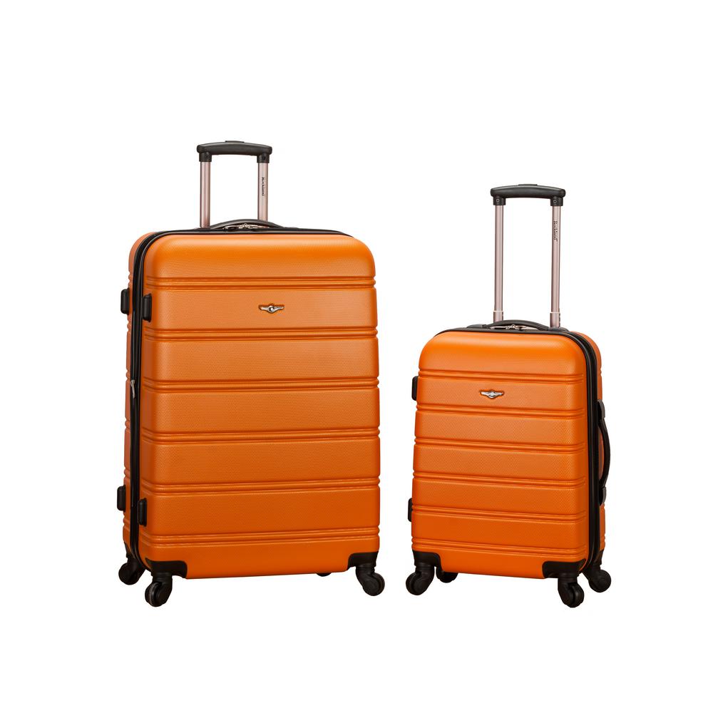 orange spinner luggage sets