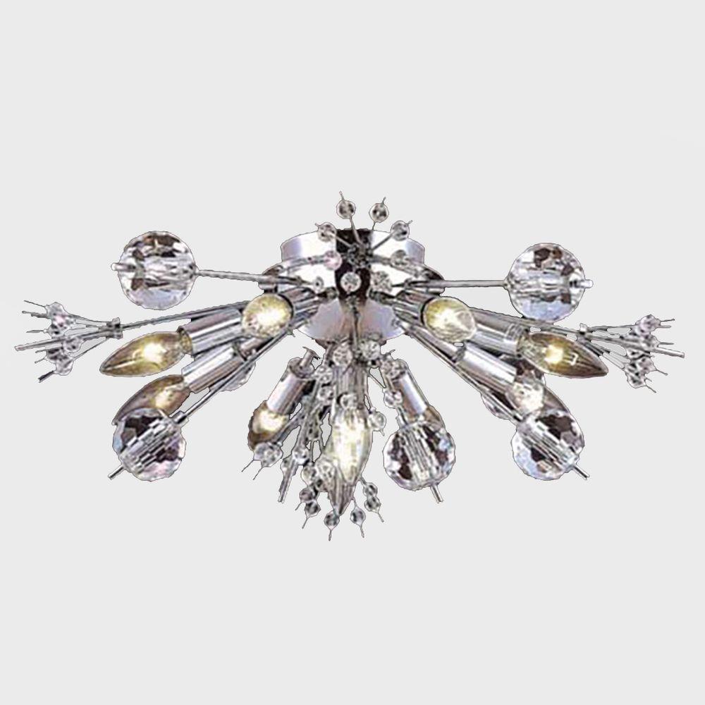 Worldwide Lighting Starburst 10 Light Chrome With Clear Crystal Worldwide Lighting Starburst 10 Light Chrome With Clear Crystal Ceiling