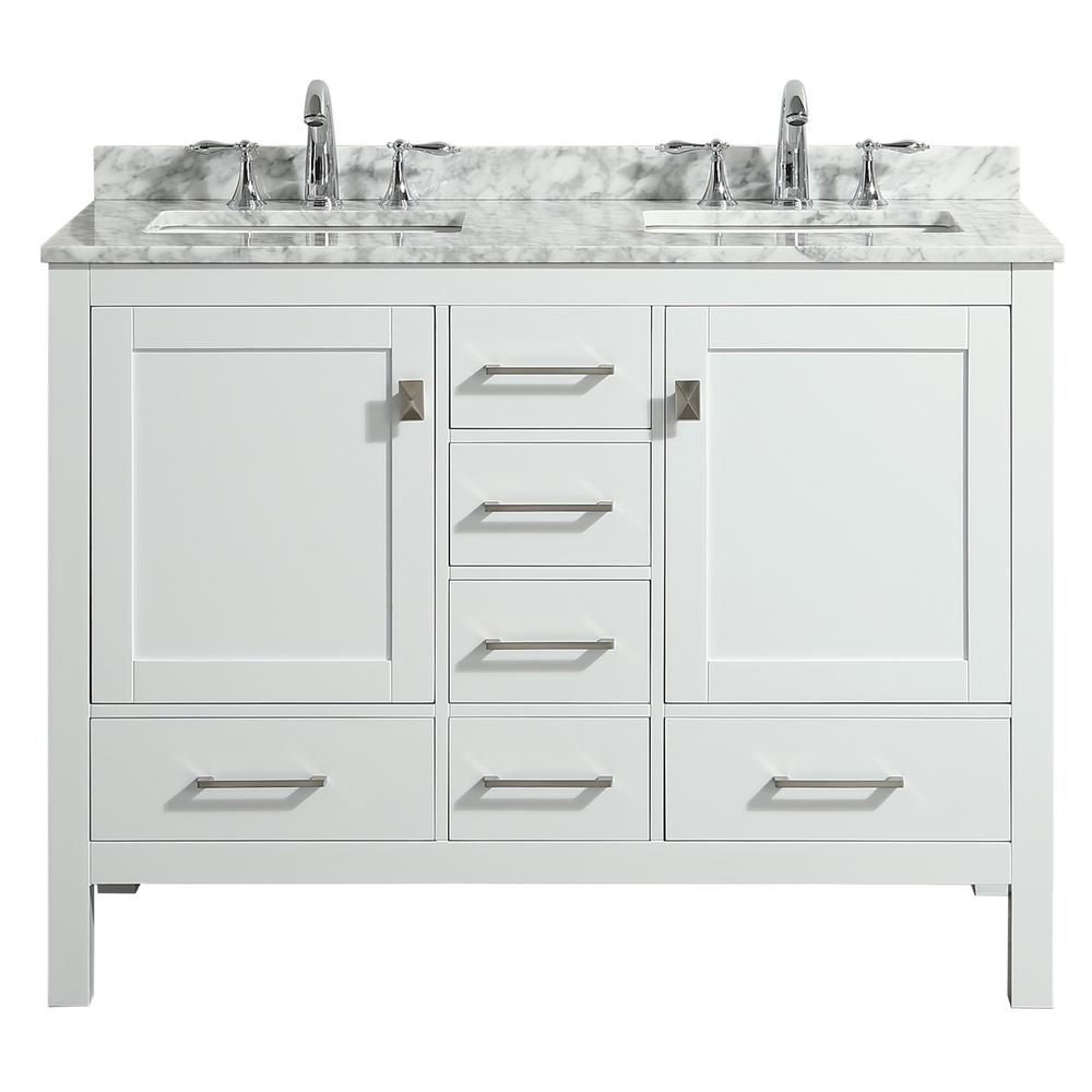 Eviva London 48 In X 18 Transitional White Bathroom Vanity Transitional White Bathroom Vanity