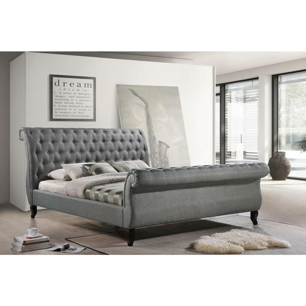 Luxeo Nottingham Gray King Sleigh Bed Lux K6317 Gry The Home Depot Nottingham Gray King Sleigh Bed