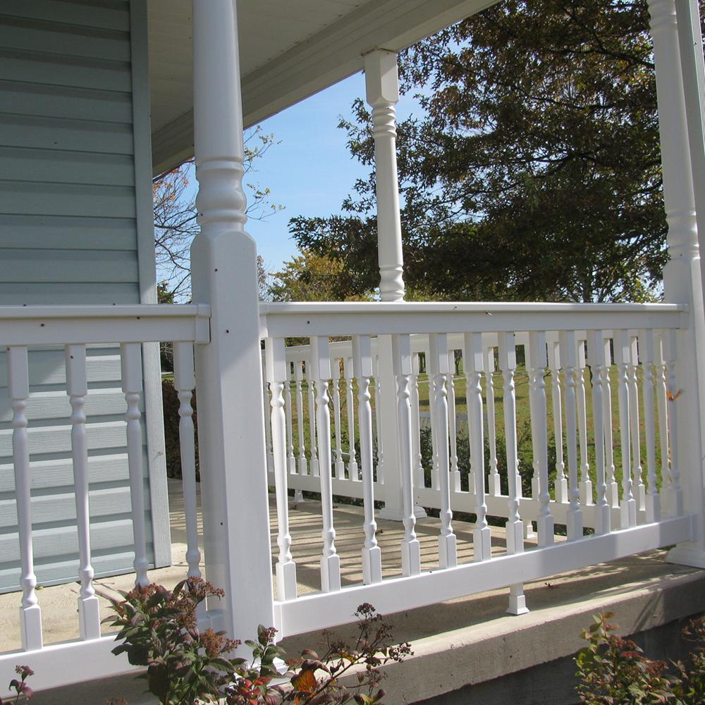 Weatherables Delray 36 in Vinyl White Colonial Stair Railing Kit x 72 in