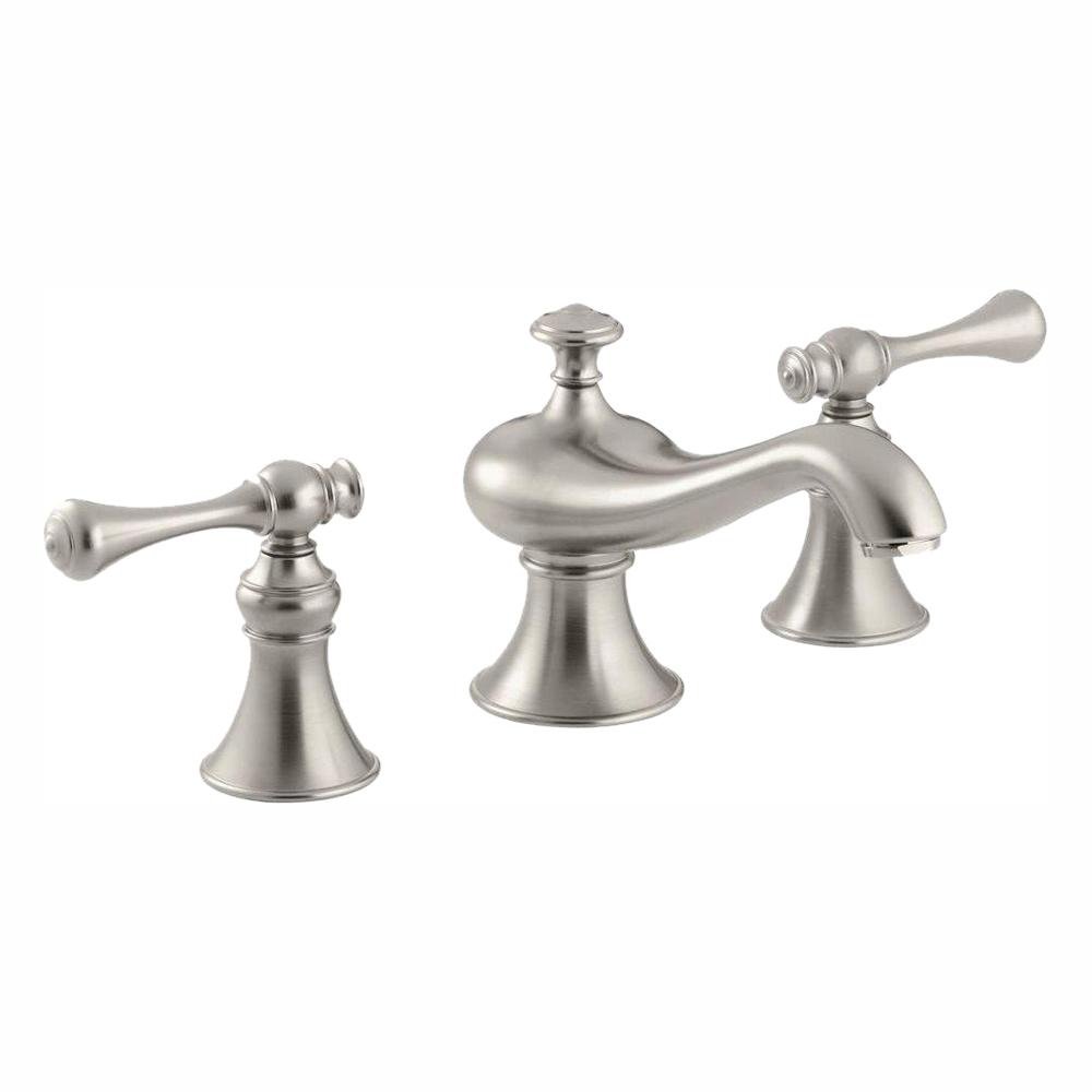 KOHLER Revival 8 In Widespread 2 Handle Low Arc Water Saving Bathroom   Vibrant Brushed Nickel Kohler Widespread Bathroom Sink Faucets K 16102 4a Bn 64 1000 