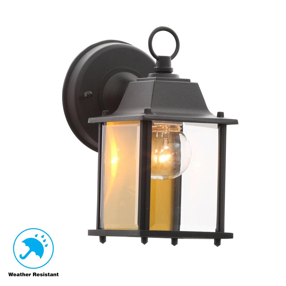 Outdoor Wall Lighting The Home Depot 1 Light Black Outdoor