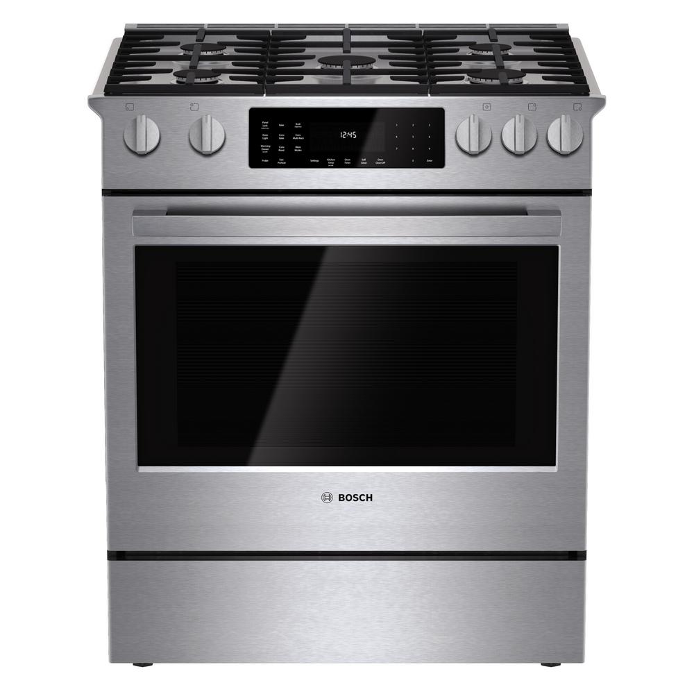 Bosch 800 Series 30 In 4 6 Cu Ft Slide Dual Fuel Range With Bosch 800 Series 30 In 4 6 Cu Ft Slide Dual Fuel