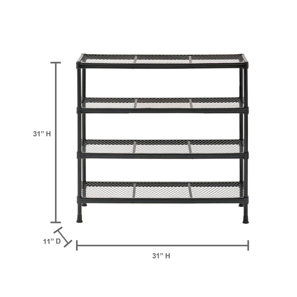 Sandusky 31 In H X 31 In W X 11 In D Steel Wire Shoe Rack In Black Csr311031 The Home Depot