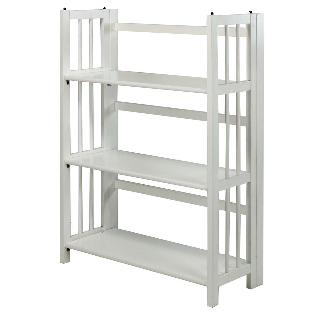 3 - Shelf Folding Stackable Bookcase 27.5" Wide