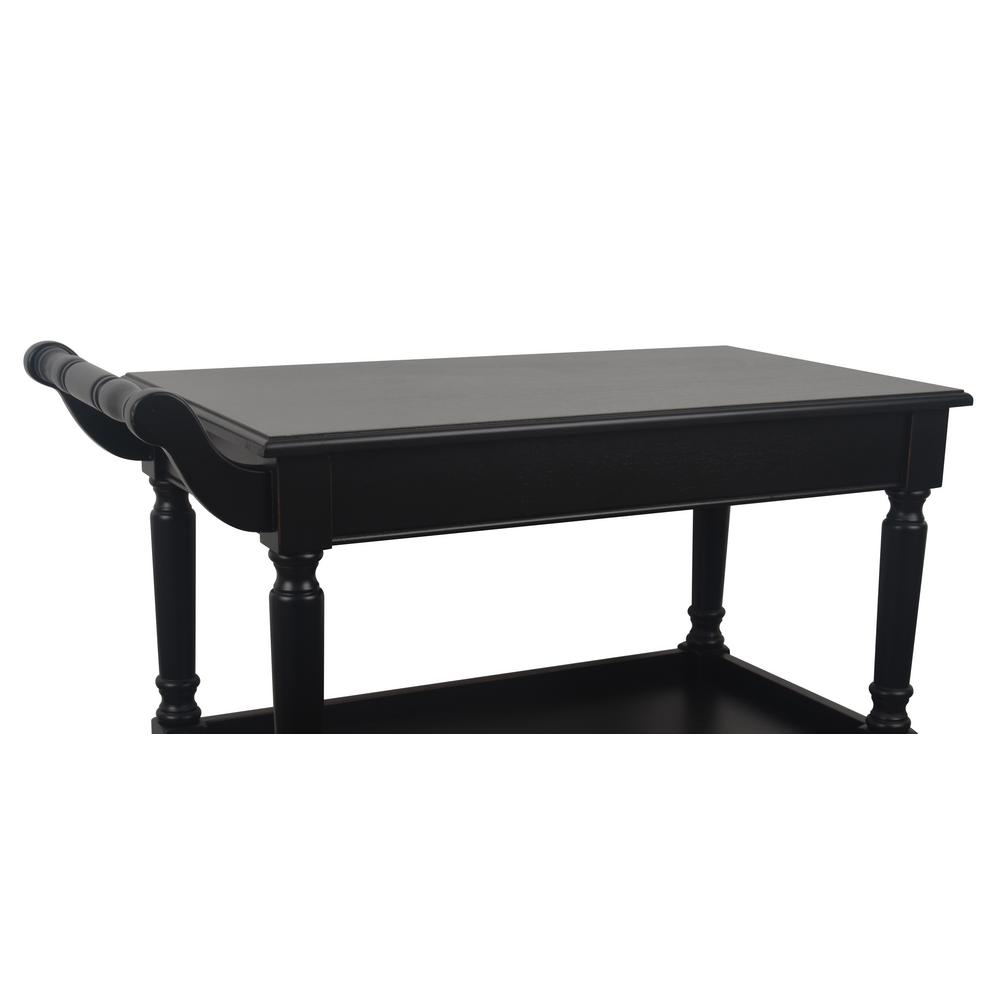 Decor Therapy Rolling Black Storage Bar Cart Fr6328 The Home Depot
