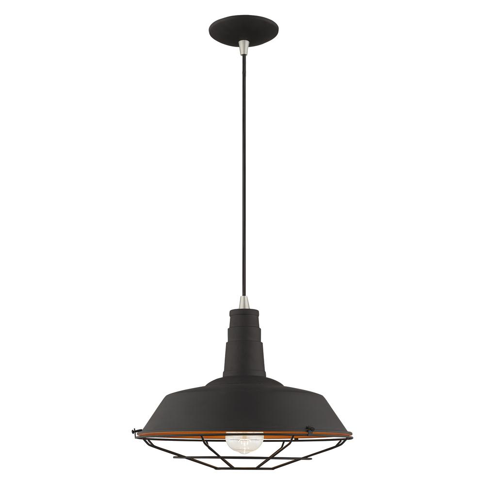 Livex Lighting Metal Shade Mini Pendants 1 Light Black Mini Pendant 41183 04 The Home Depot 4149