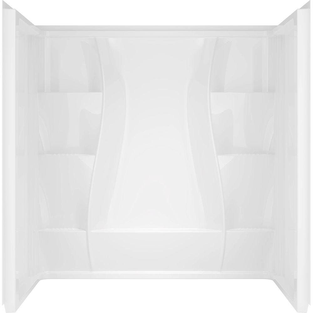 Delta Surround Bathtubs Classic 400 32 in. x 60 in. x 74 in. Three Piece Direct-to-Stud Shower Surround in White 40104