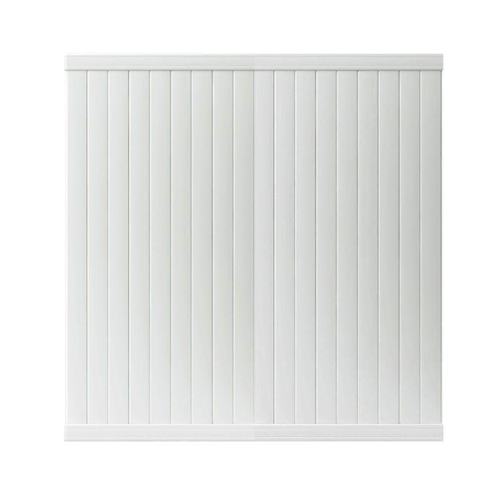 Veranda Linden 6 Ft H X 8 Ft W White Vinyl Pro Privacy Fence Panel Kit 73013298 The Home Depot