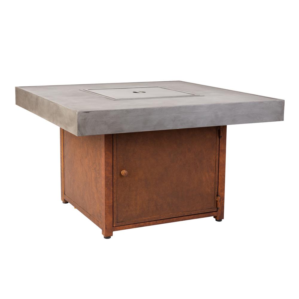 Fire Sense Romada Square Aluminum Propane Gas Fire Pit