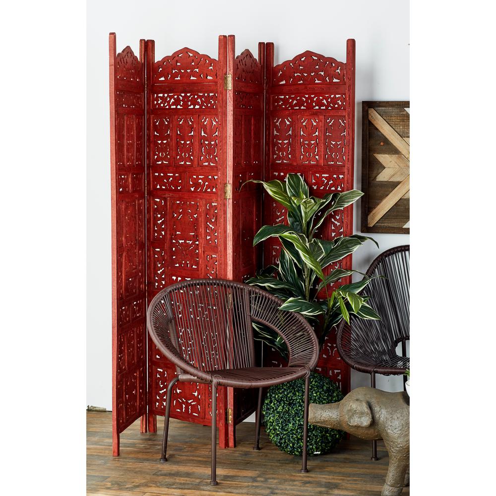 Room Dividers Home Accents The Depot 6 Ft Rosewood Brown 4 Panel Hinged Room Divider