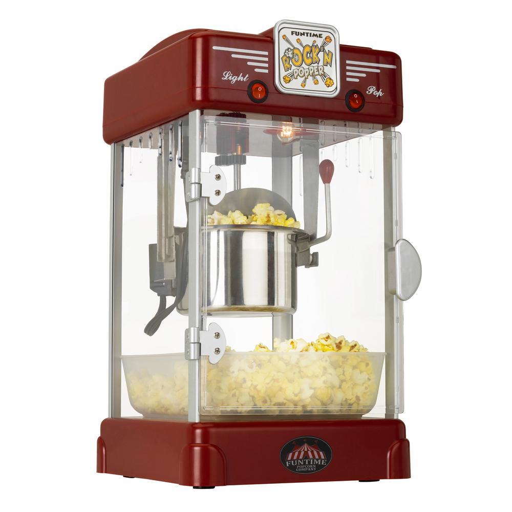 Funtime Rock N Machine 2 5 Oz Red Countertop Popcorn Machine