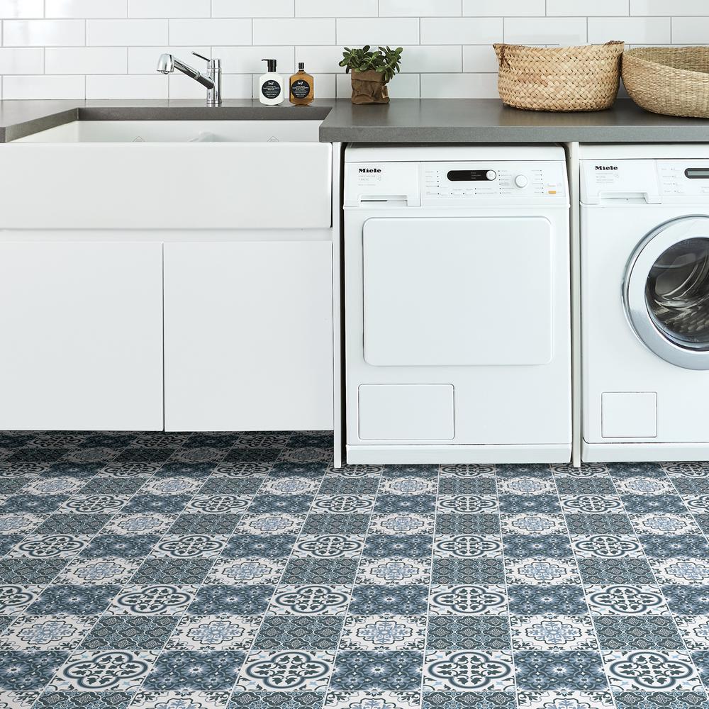Floorpops Myriad Peel And Stick Floor Tiles 12 In X 12 In 20 Tiles 20 Sq Ft Tfp2951 The Home Depot
