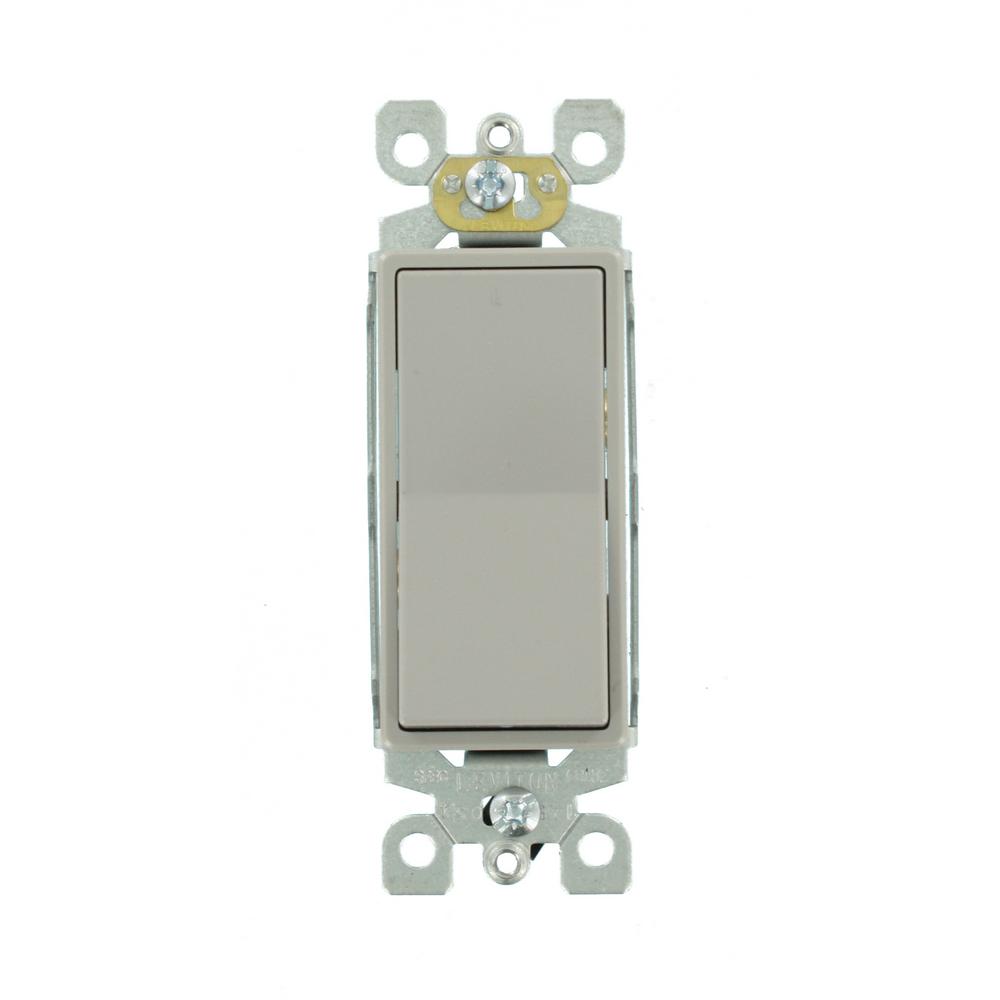 Leviton Decora 15 Amp 3-Way Rocker Switch, Gray (15-Pack) by Leviton