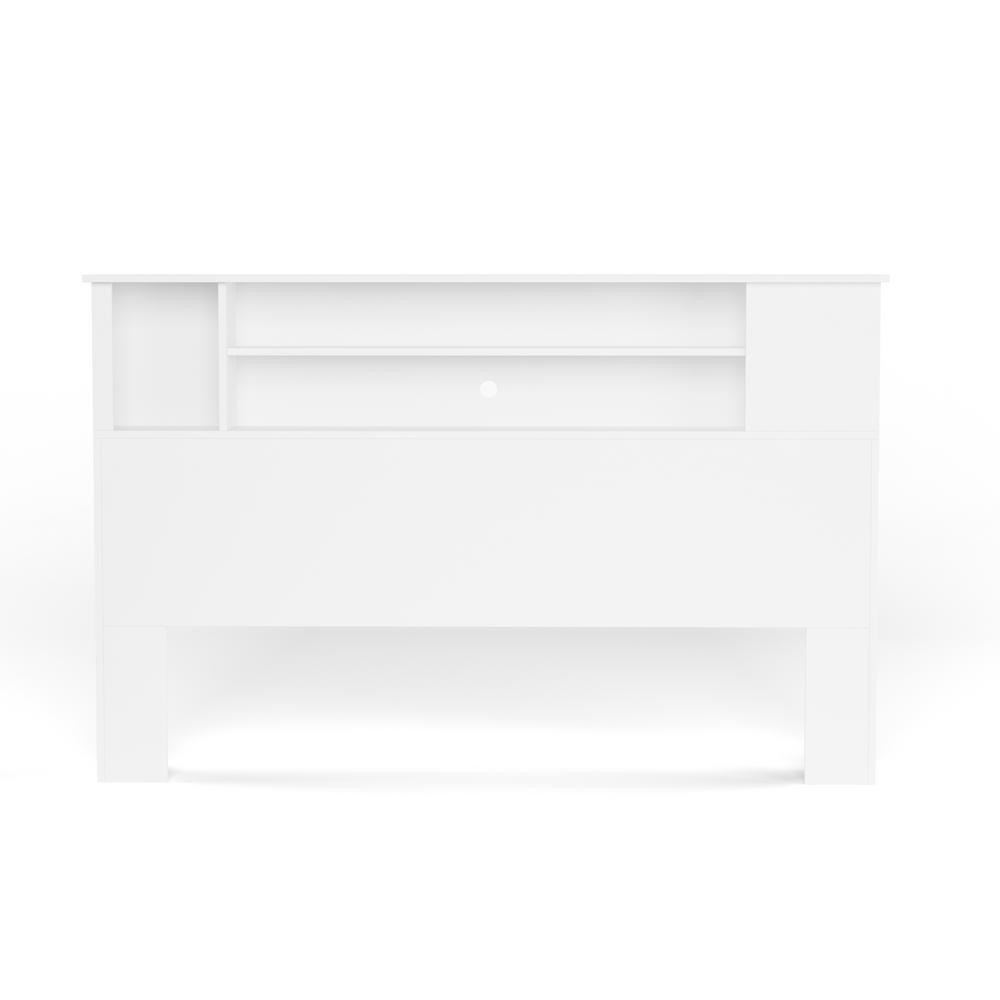 South Shore Vito Full/Queen-Size Bookcase Headboard in Pure White ...