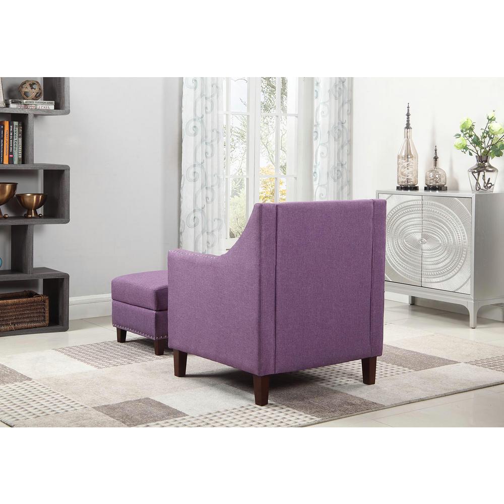 Purple Accent Chair With Storage Ottoman 92013 16pl The