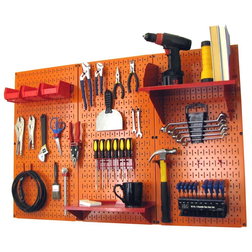 Wall Control Metal Pegboard Bundle – Galvanized Steel Panels & Slotted Accessory Kit For Tool Organization