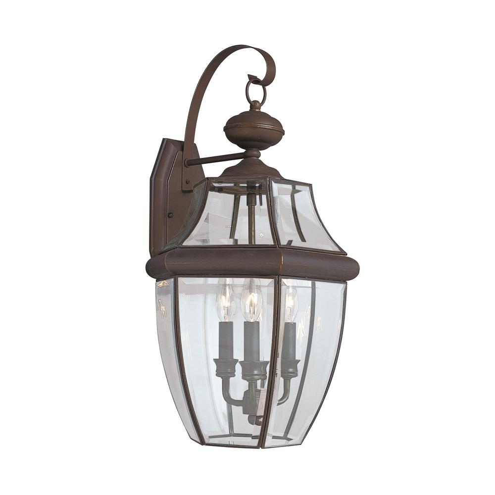 Sea Gull Lighting Lancaster 3 Light Antique Bronze Outdoor Wall