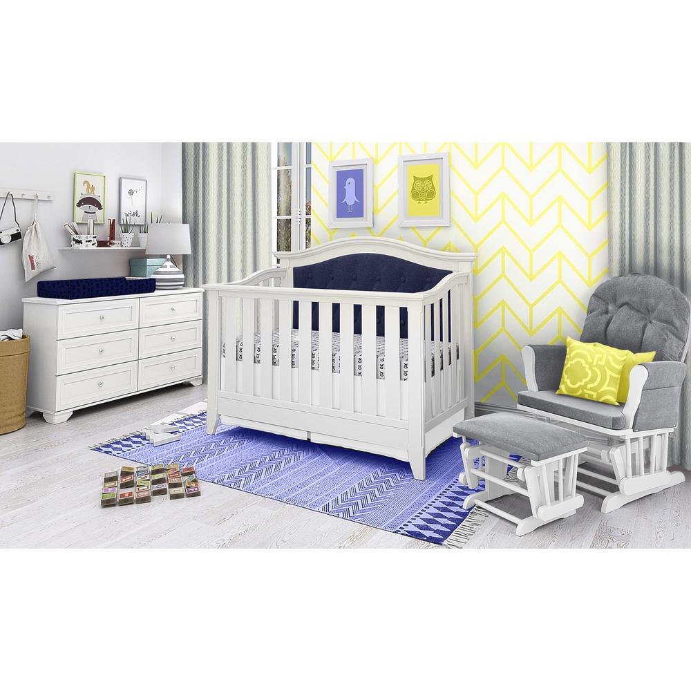 magnolia upholstered convertible crib