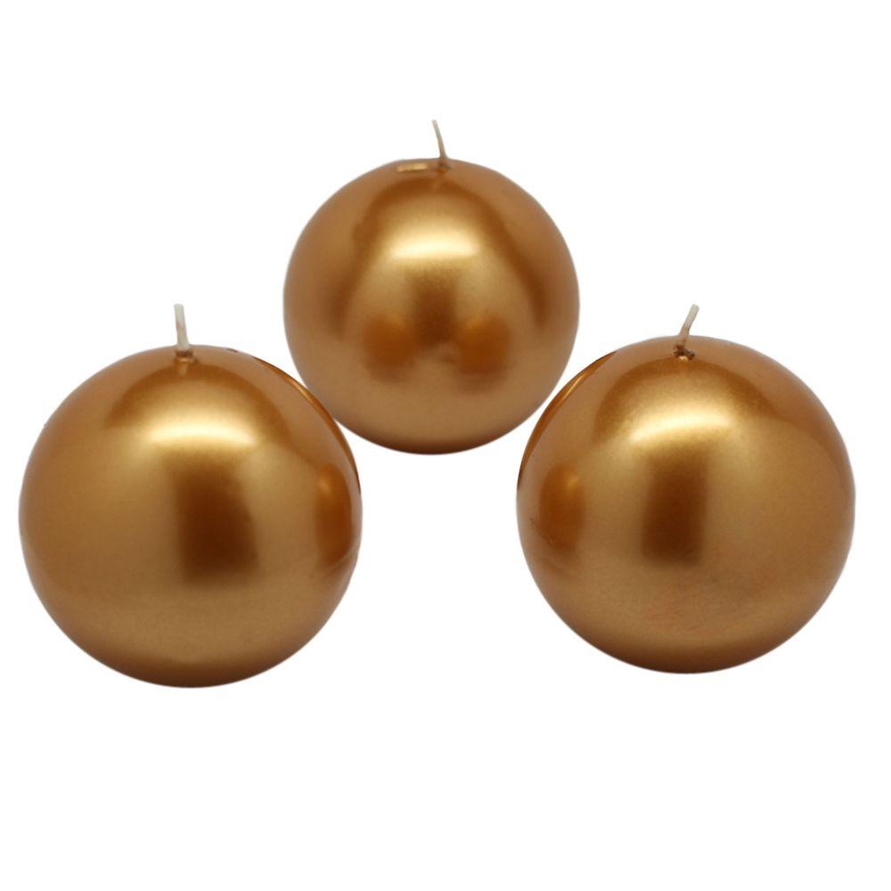 Zest Candle 3 in. Metallic Gold Ball Candles (6Box)CBZ039 The Home