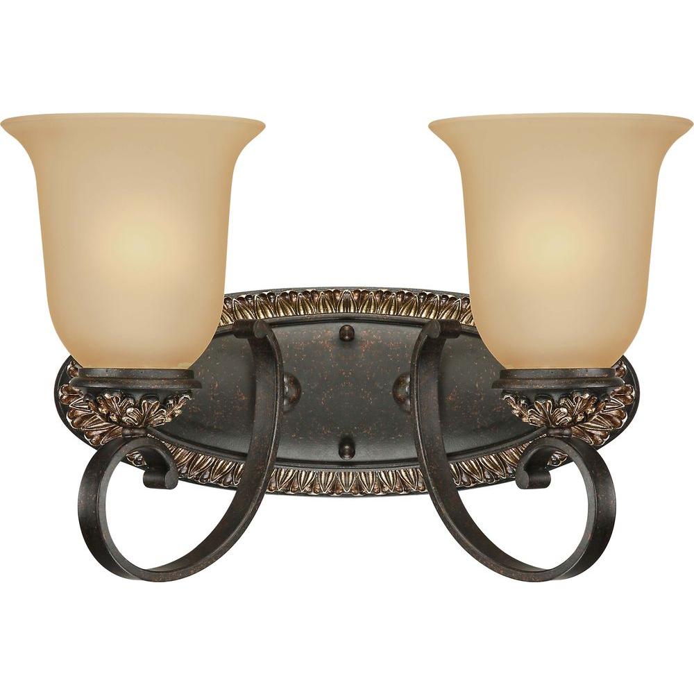 Volume Lighting Bronze Vanity The Home Depot Bristol 2 Light Vintage Bronze And Antique Gold Bathroom Vanity