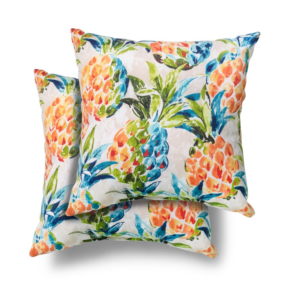 Pineapples Square Outdoor Throw Pillow 