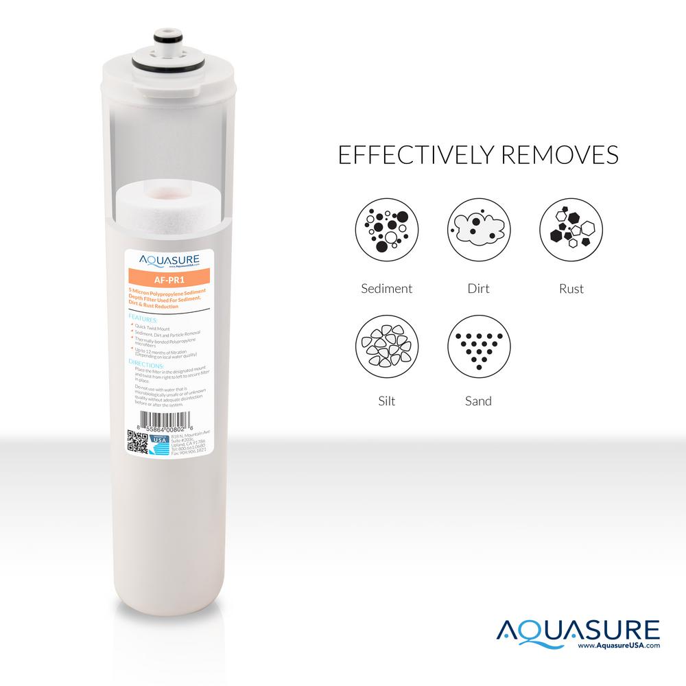 Aquasure Premier Series Reverse Osmosis Pre Filtration Stage 1 And 2 Replacement Water Filter Cartridges Af Pre12 The Home Depot