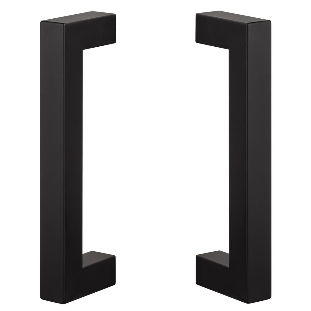 Sure Loc Hardware 9in Flat Black Sliding Door Modern Double Sided