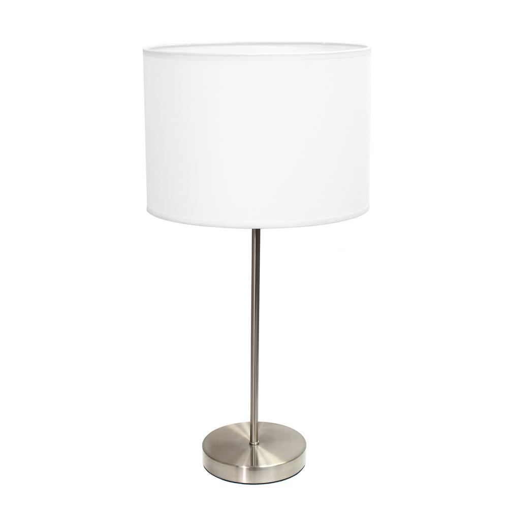 Brushed Nickel Stick Lamp with 