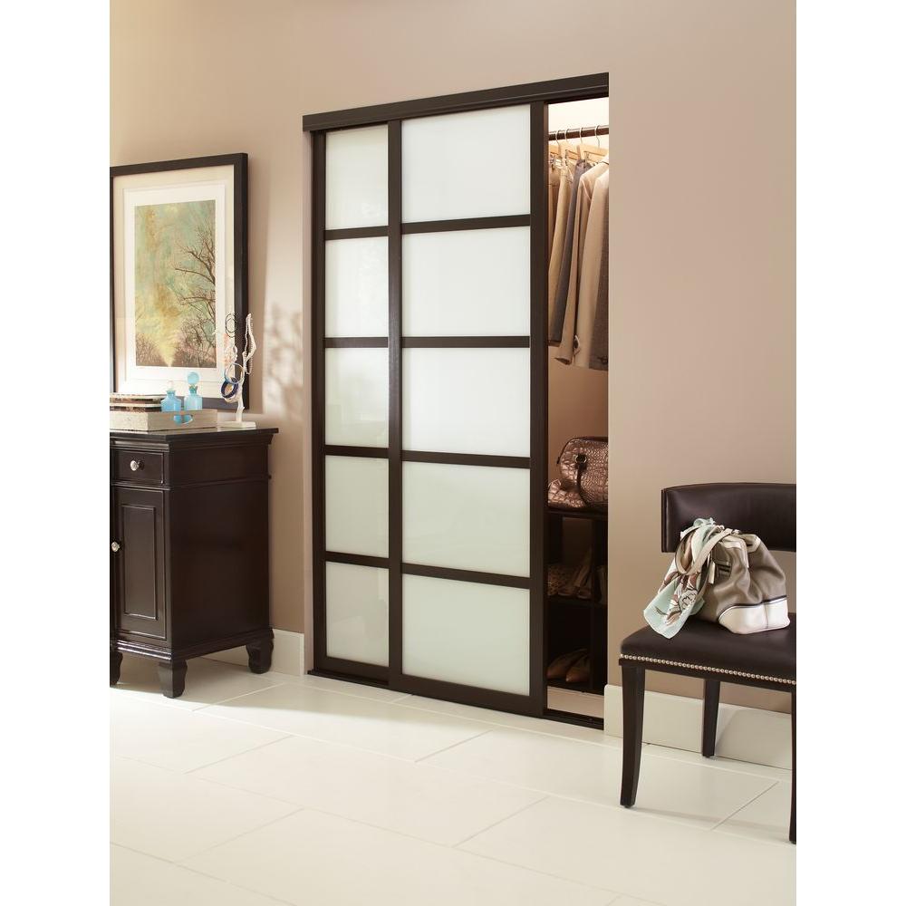 Contractors Wardrobe 48 In X 96 In Tranquility Glass Panels Back